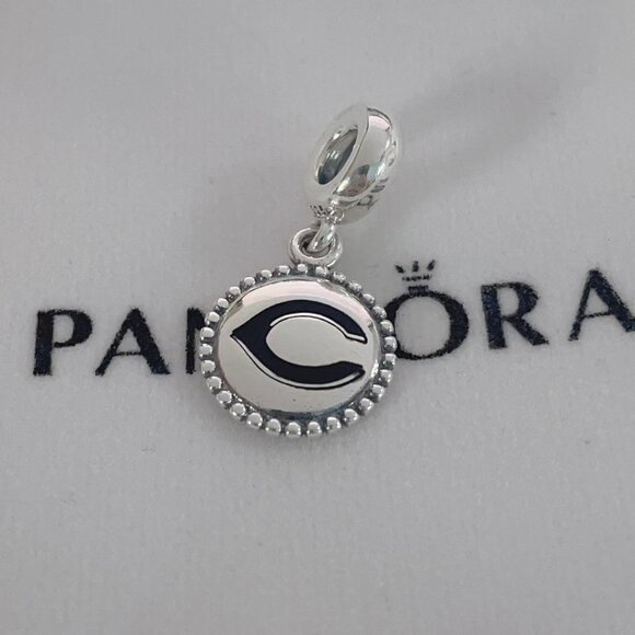 Pandora MLB Football Chicago Bears Sports Dangle Charm Pendant - Picture 1 of 4